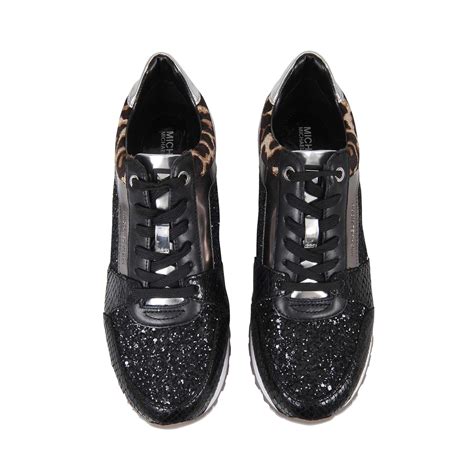 michael kors sneaker schwarz glitzer|michael kors metallic sneakers.